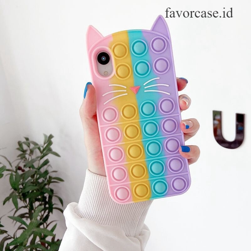 Soft Case VIVO Y81 Y83 Y91 Y91i Y93 Y95 S1 V11 V15 Pro V20 Pop It Kucing Casing Sensory Game