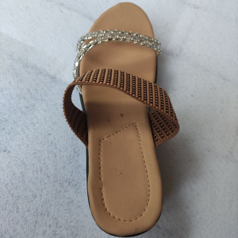 Sandal Slop Cewek Murah Elegant  Sol Tebal Sandal Wanita Modern