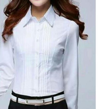 ➥ kemeja putih wanita kemeja kantoran /hem putih wanita ✹