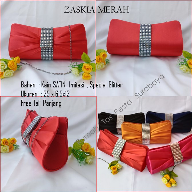 Tas Imut,Tas Kondangan,Tas Gliter,ZASKIA MERAH