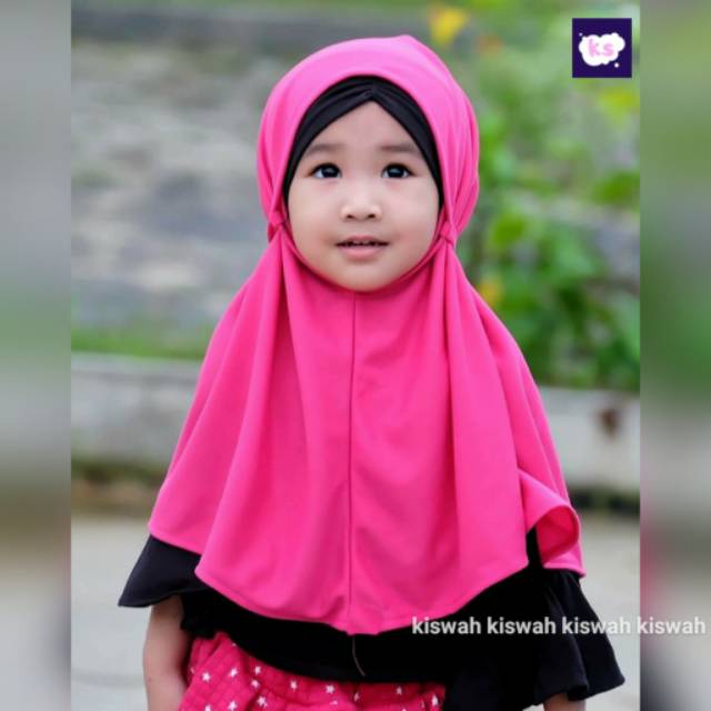 Jilbab Anak Kiswah / Bahan Kaos Tebal, lembut