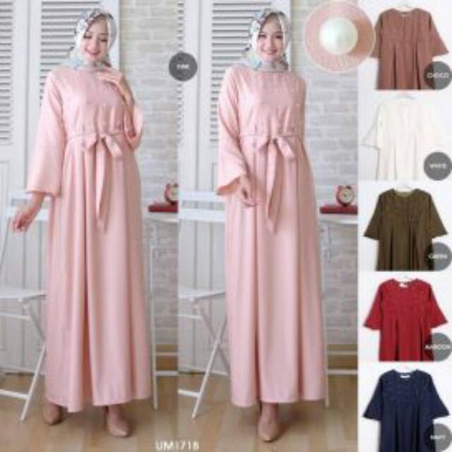 READY BRANDED ORIGINAL GAMIS SYARI UM 178 White Putih Diamonds