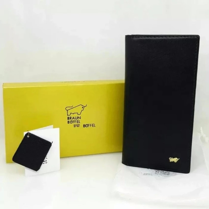 Dompet Kulit Panjang Pria Braun Buffel Original 30 Slot Full Black Impor