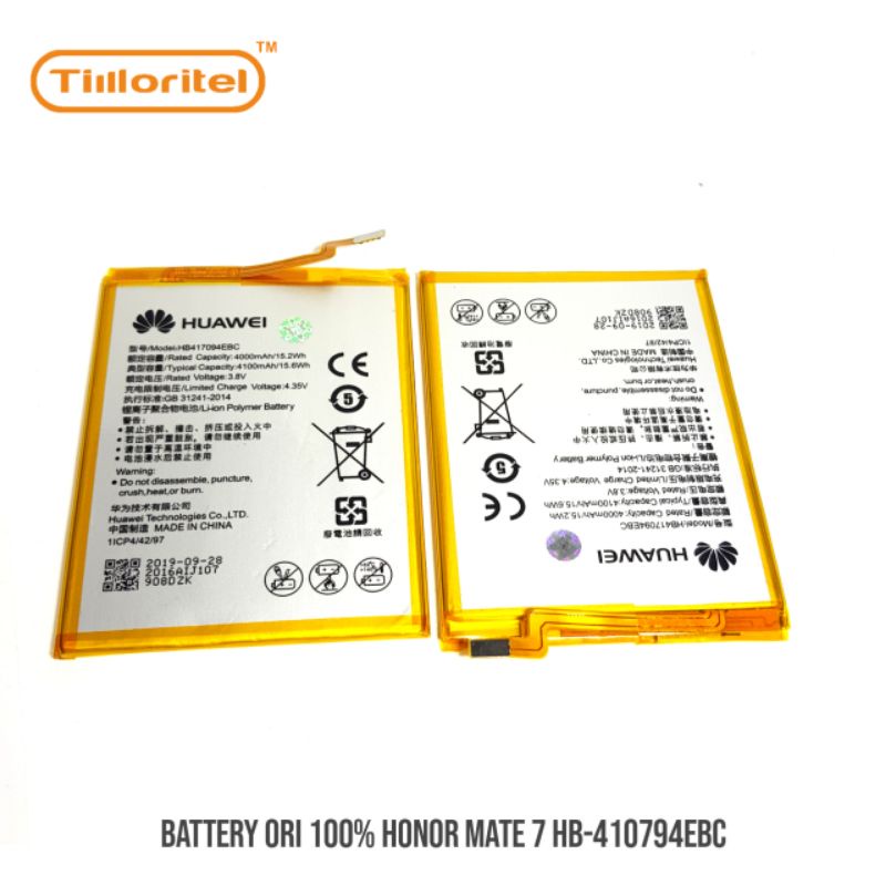 BATTERY ORI 100% HONOR MATE 7 HB-41709EBC