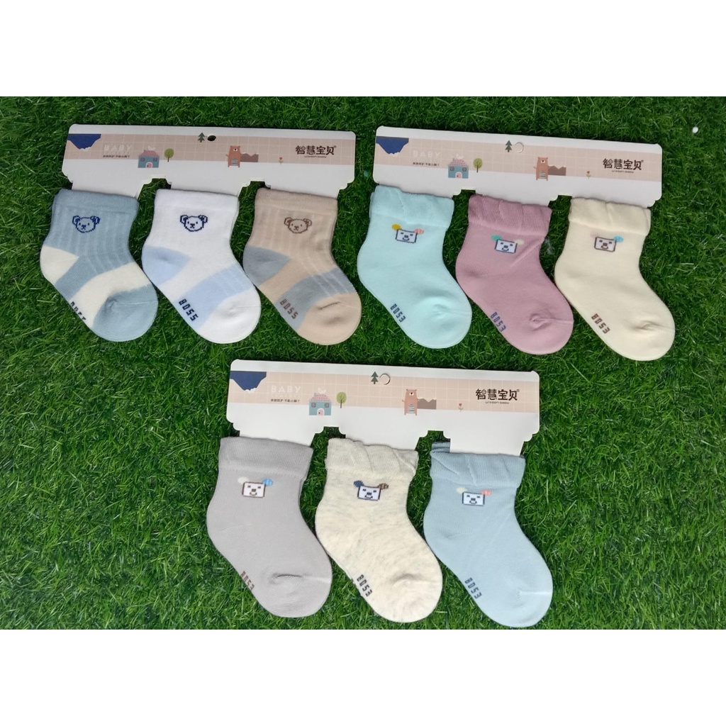 Kaos Kaki Bayi Warna Mix Isi 3 Pasang