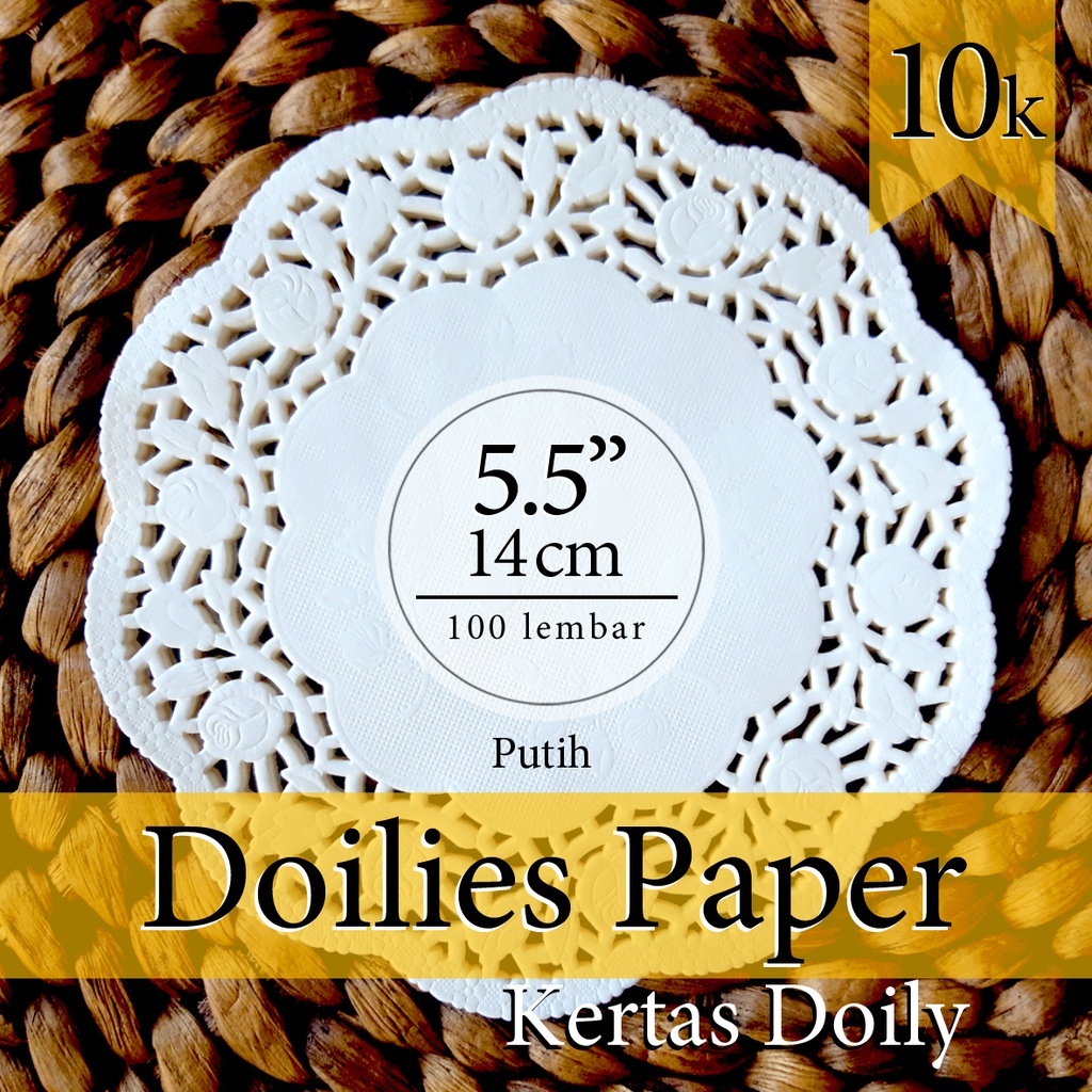 Doily Paper Kertas Doilies 5.5&quot; diameter ( 14cm ) isi 100 lembar / Kertas Alas Renda / DragonPack