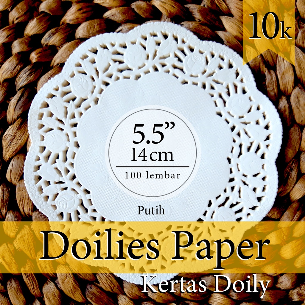 Doily Paper Kertas Doilies 5.5&quot; diameter ( 14cm ) isi 100 lembar / Kertas Alas Renda / DragonPack