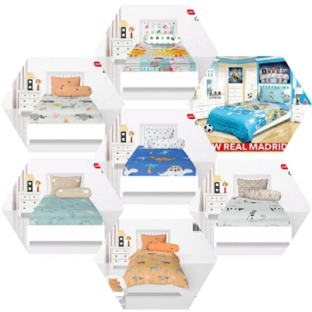 Sprei My Love Single 120x200 No 3 Tinggi 30 cm - Bahan Katun Motif Karakter Anak Seprei