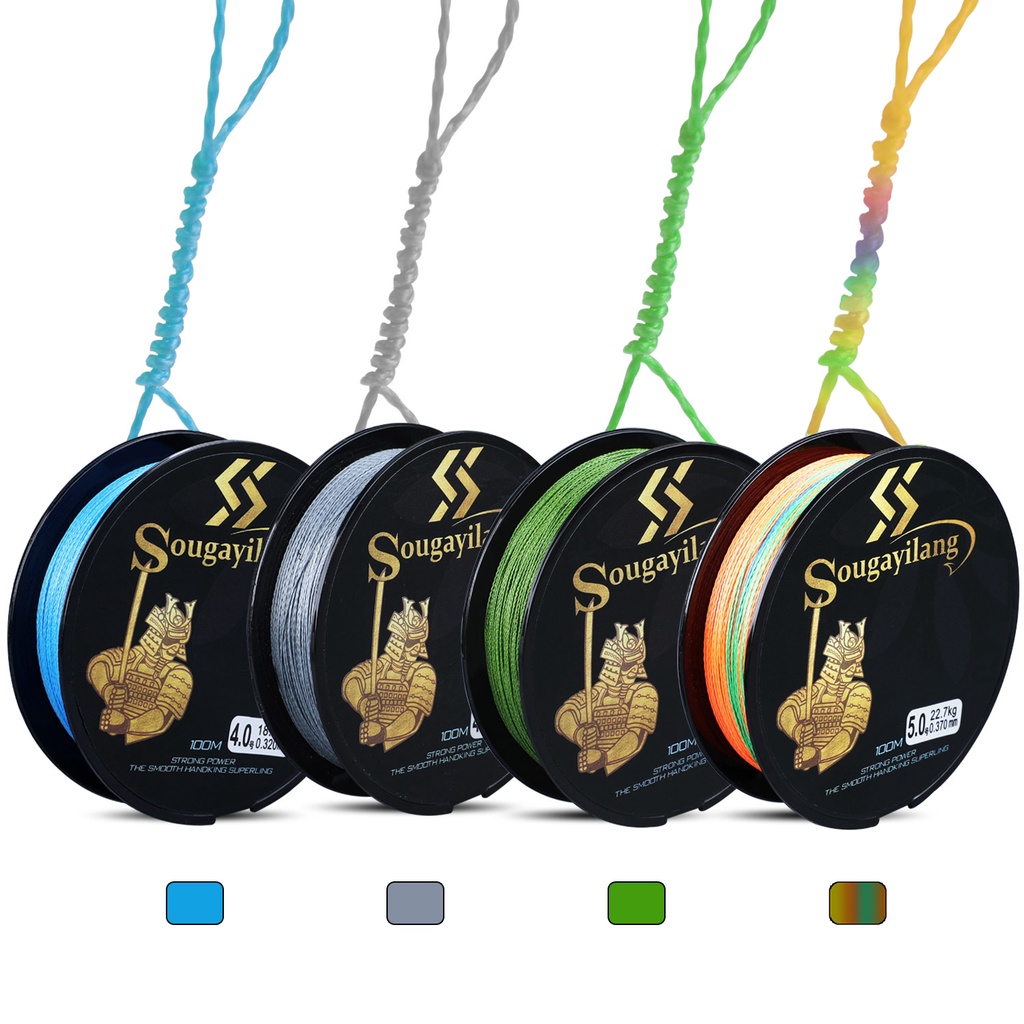 Sougayilang 100M Warna Hijau Lumut PEX 4  Senar Pancing Fishing Line Strength 5.5kg-18.0kg Sangat kuat