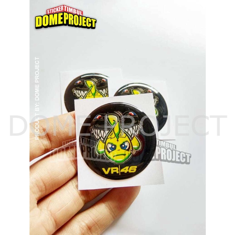 STIKER MOTOR TIMBUL EMBLEM 3D HELM MOTOR LOGO VR46 AESTHETIC KEREN WATERPROOF