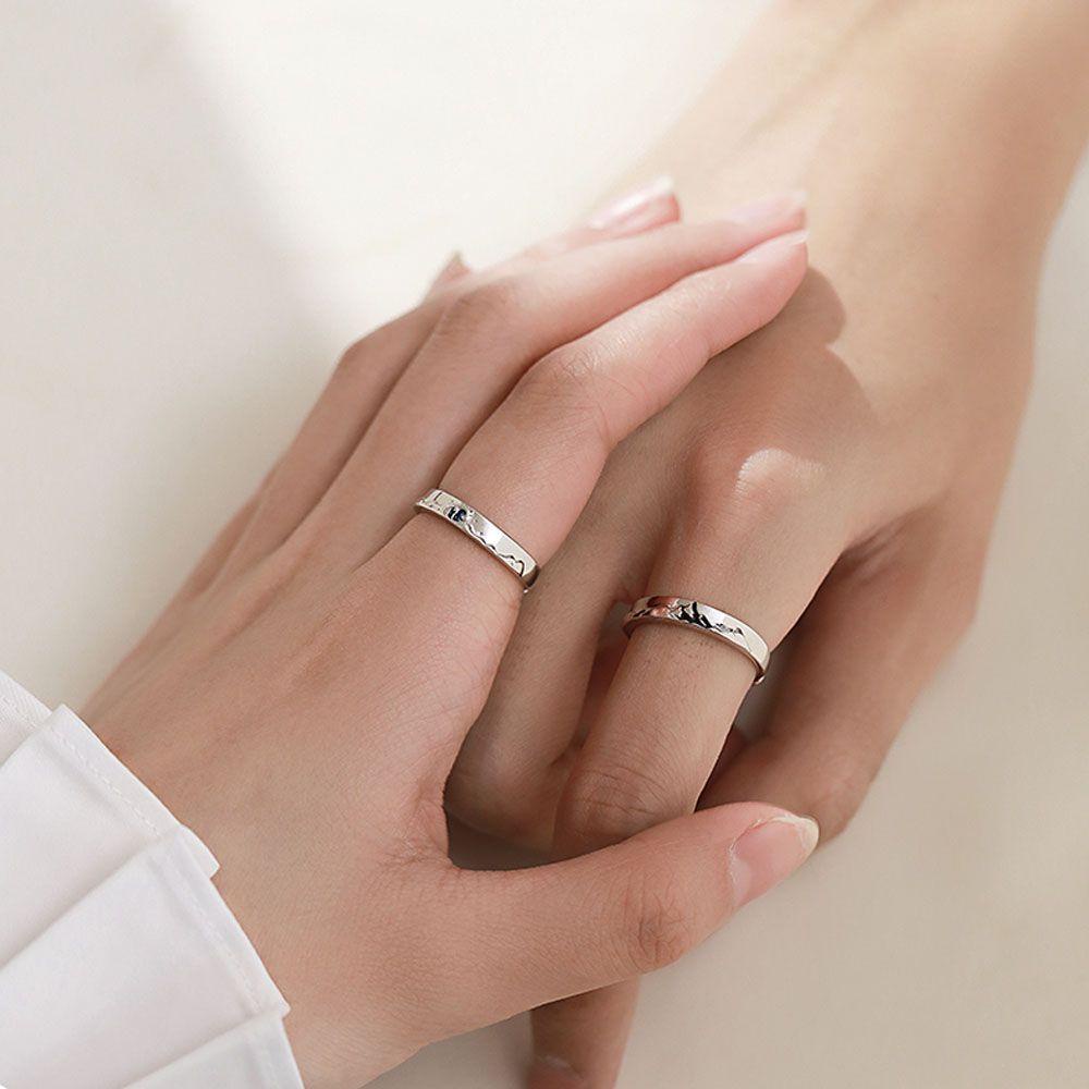 Wonder Couple Rings Hadiah Anniversary Perhiasan Kekasih Pernikahan Romantis S925 Perak Berlapis