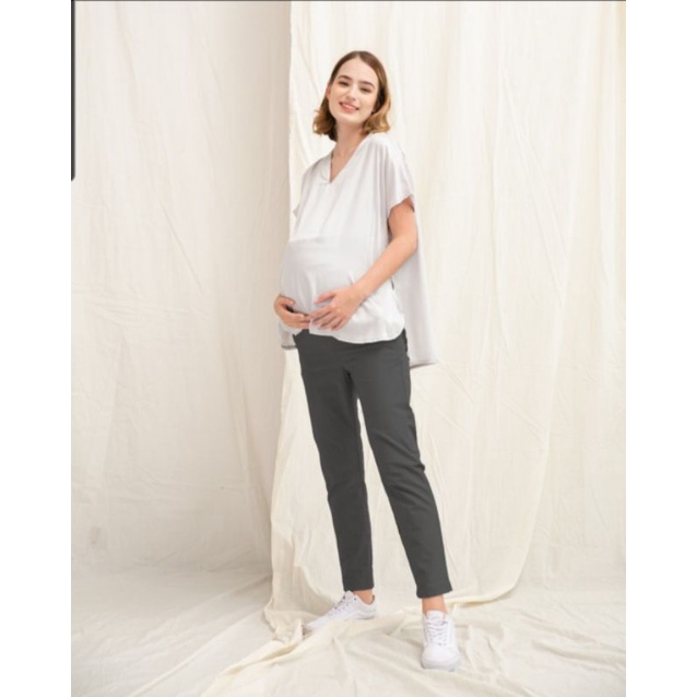 ASEA Celana Hamil Kerja Kantor Jumbo Cotton Twill Stretch Premium Maternity Pants Wanita - Pakaian Bumil TH01/02