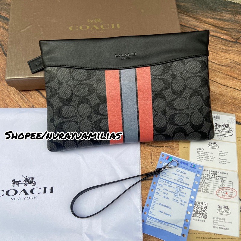 coach academy clutch Grade iru Quality clutch pria dan wanita branded