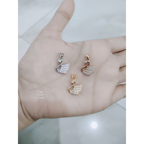 KALUNG RANTAI MINI NORI VENSY +LIONTIN SWAN MP FULL/KALUNG PERAK ASLI SILVER 925 LAPIS EMAS/ KALUNG FASHION WANITA TERBARU