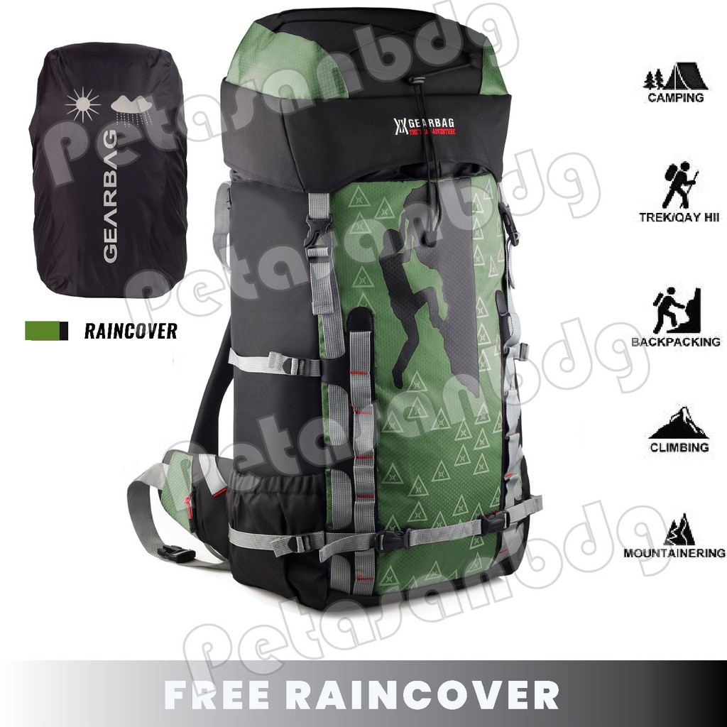 PTS -Tas Ransel Carrier Gear Bag X - OXID.PTS Mountain Top Camping Hiking Backpack + FREE RAINCOVER