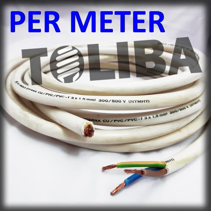 kabel eterna nymhy 3x1.5 / 3x1,5 serabut isi 3 / per meter SNI