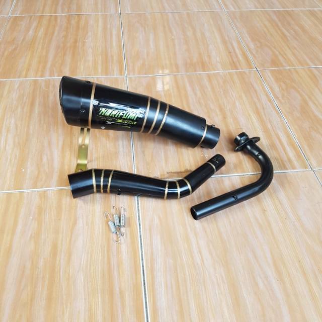 KNALPOT RACING untuk BEAT OLD-VARIO OLD R9 H2 NORIFUMI HITAM MOTIF