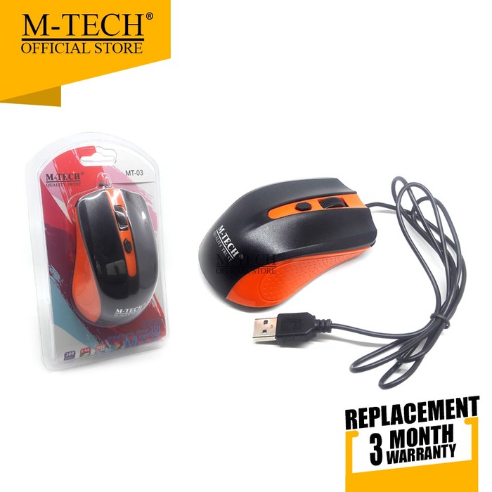 M-Tech Original Mouse Kabel USB MT-03 for Komputer PC Laptop Android