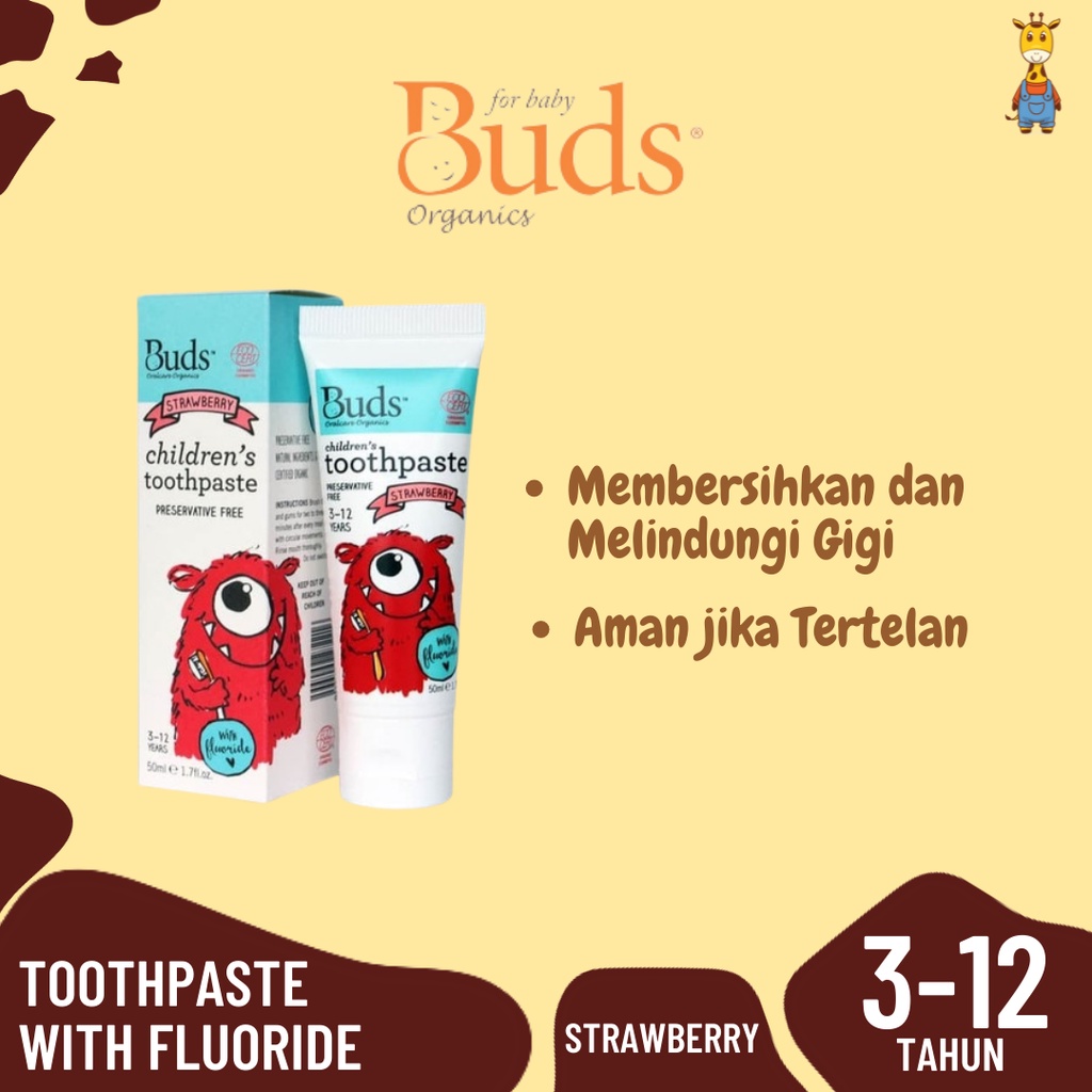 BUDS Toothpaste With Fluoride 3-12 years