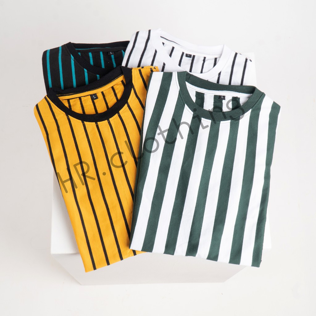 RIBSGOLD Tshirt VT / Kaos Strip / Kaos Pria / Kaos Garis / Kaos Salur Belang