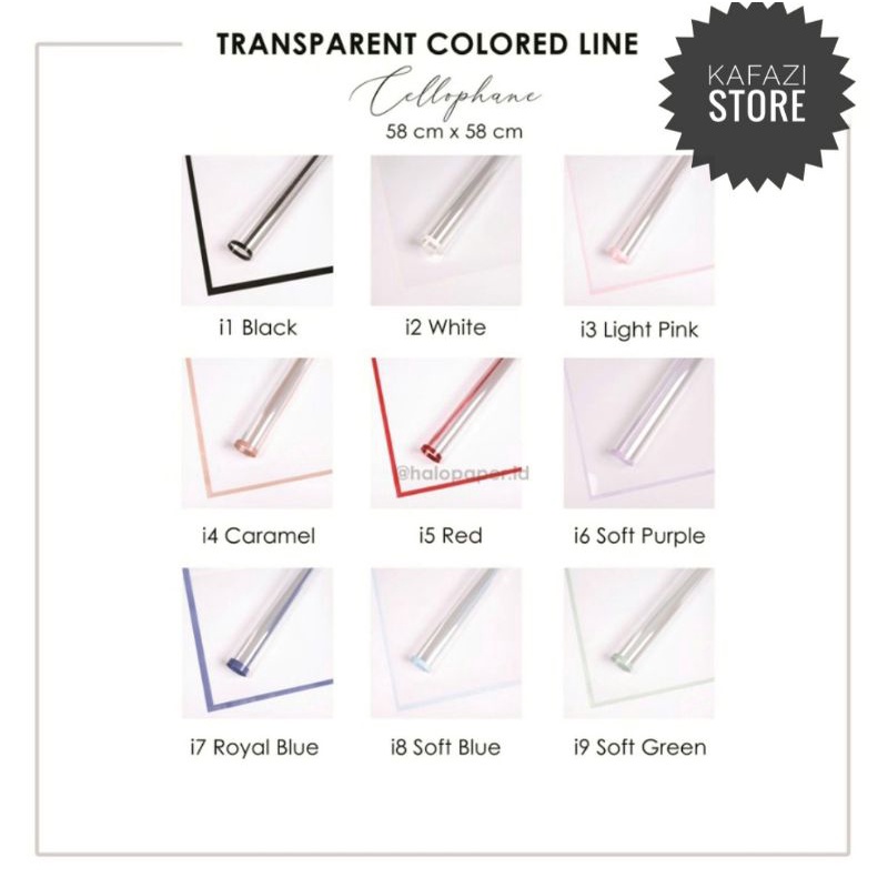 

Transparant Line Edge- Cellophane Plastic Korean Flower Wrapping Paper Kertas Bunga