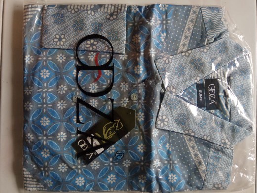 Odza Hem Lengan Panjang Pria Modern Slimfit Sogan Katun Berkualitas Printing Solo Kemeja Batik