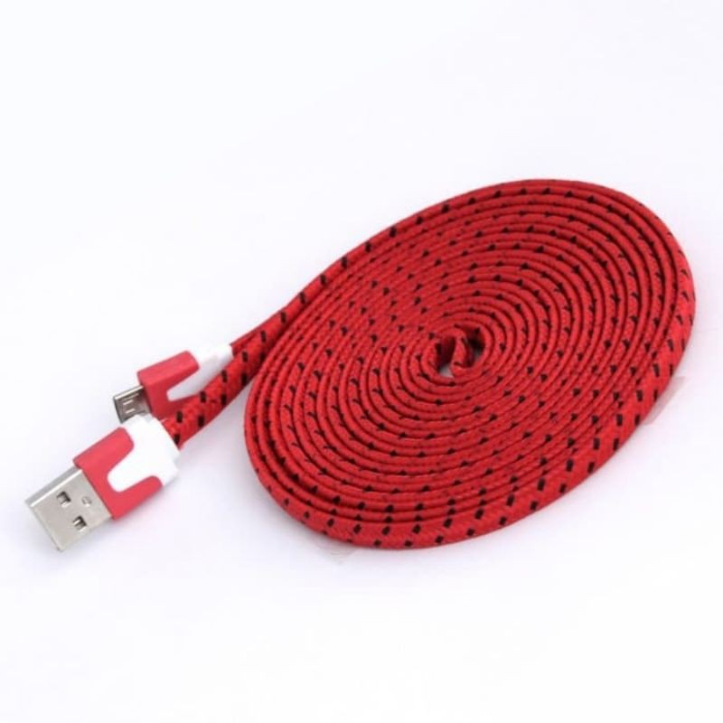 KABEL DATA Micro USB Warna Warni 3M - MOTIF TALI SEPATU