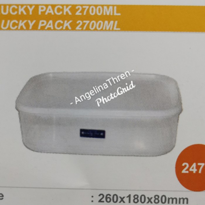Toples Serbaguna 2700ml - Toples Kotak Lucky Pack 2.7L Transparan