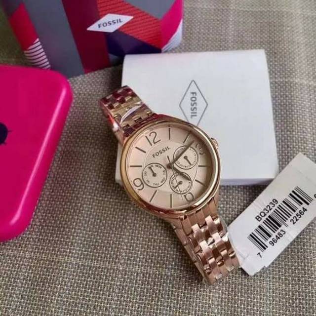 Terbaru jam tangan wanita merk Fossil Original Type : BQ 3239 Baterai