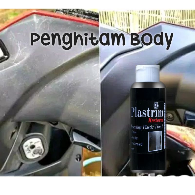 plastrim restored penghitam body motor 100 ml pengkilap motor yang kusam akibat dari jamur dan cuaca