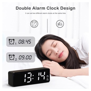 S50 Bluetooth Speaker 5.0  FM Radio LED Mirror Alarm Clock Subwoofer Music Player Snooze Desktop Clock Wireless