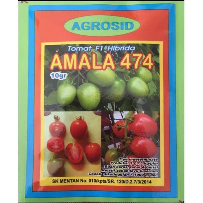 READY BENIH TOMAT AMALA 474 10 GRAM / BIBIT TOMAT AMALA 474 AGROSID ORIGINAL