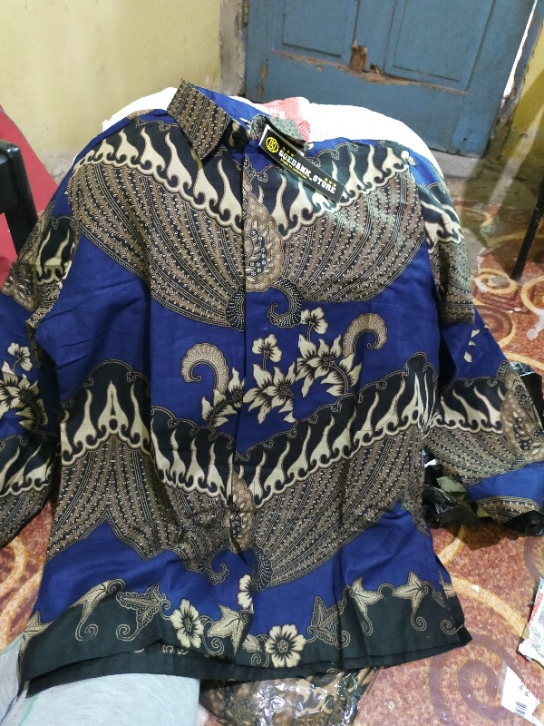 Batik Pria Size M L Xl Xxl  Bswart Batik Hrb026 Kenongo Hem Panjang Padi