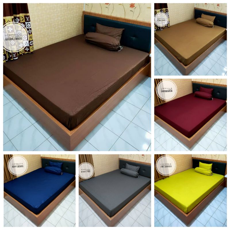 Sprei Homemade Polos Uk 90 100 140 / Sprei Polos Embos Set Sarung Bantal Guling