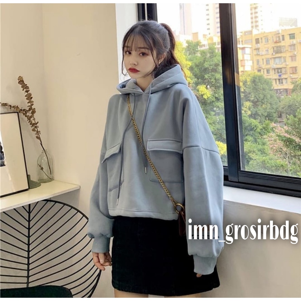 SEYOL POCKET HOODIE SWEATER WANITA KOREAN STYLE - HOODIE WANITA terbaru