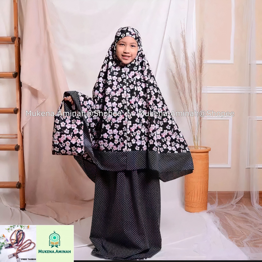 MUKENA ANAK SYAZA SAKURA SITI KHADIJAH PASTELEENA DALANOVA