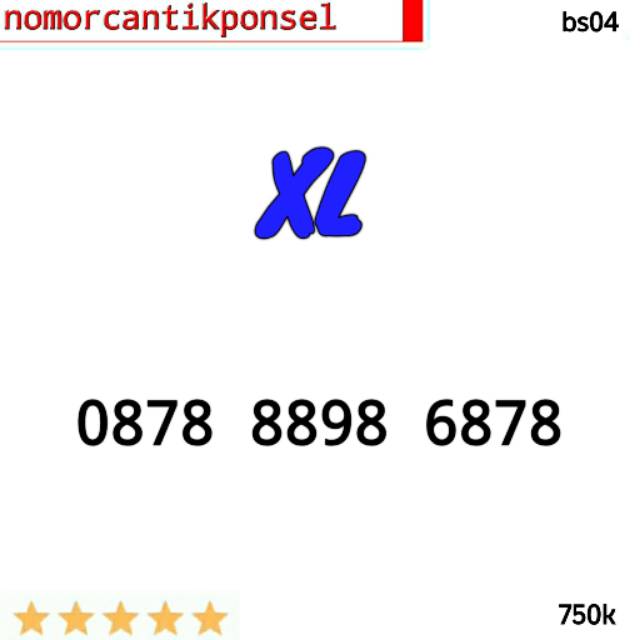 Kartu Perdana Nomor cantik XL 88 98 68 78 rapi bs04