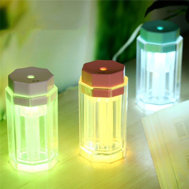 Deodorizer Car USB 7 Colors LED Light Essential Oil Humidifier - Kapasitas 90ml