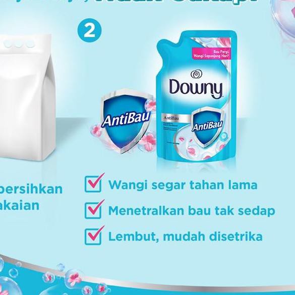 Flash Sale KODE-770 Downy Pelembut Pakaian Antibacteria Refill 720 ml - Paket Isi 3 Pewangi Pelemb