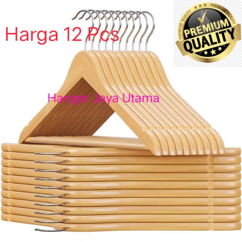 Jual Hanger Kayu Palang Natural Dewasa Pcs Shopee Indonesia