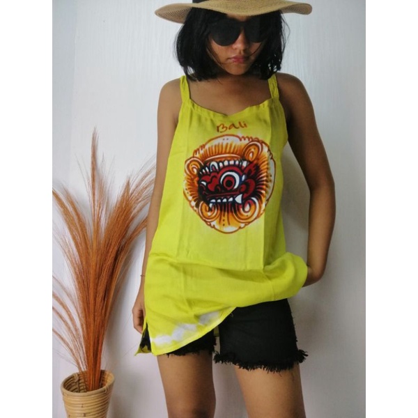 Atasan Tanktop Lukis Rayon Barong Bali Dewasa / Atasan Bali / Baju Barong Bali / Atasan Barong Bali