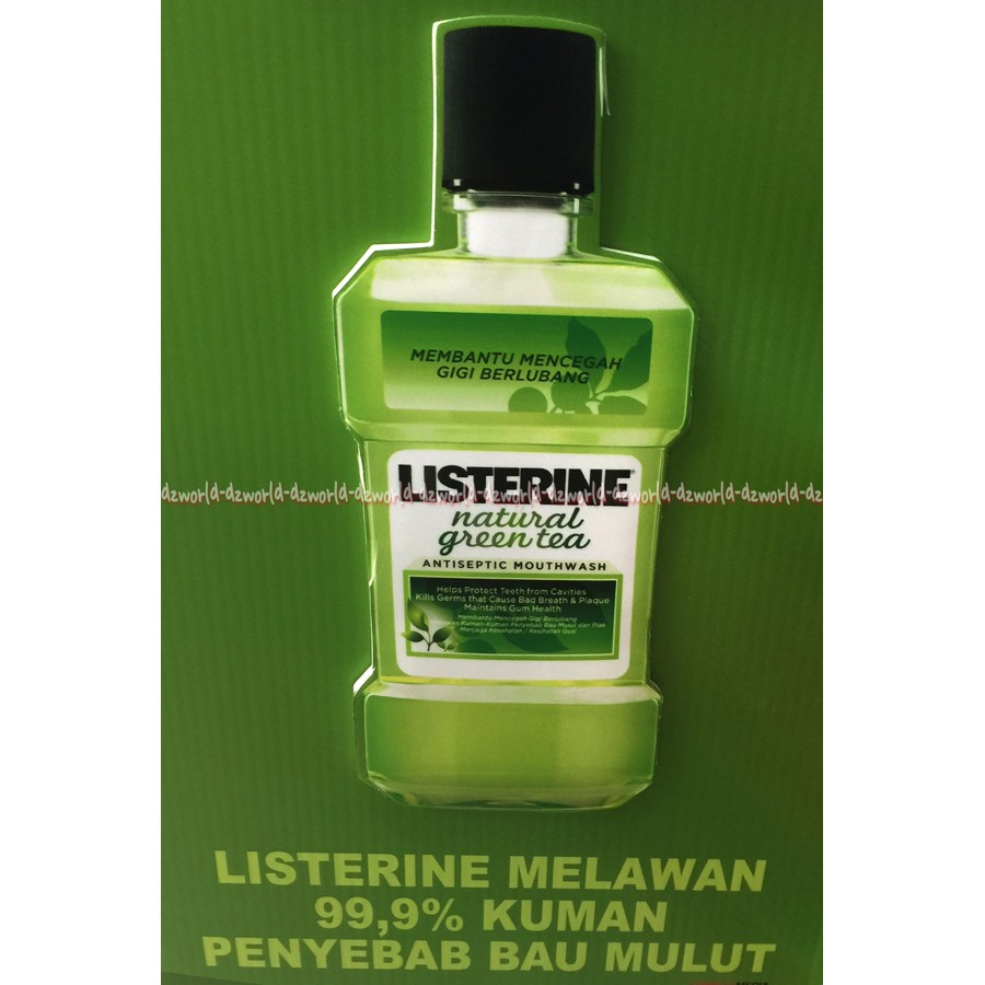 Listerine Natural 250ml Green tea Listerin Hijau Obat Kumur bau mulut Listerin