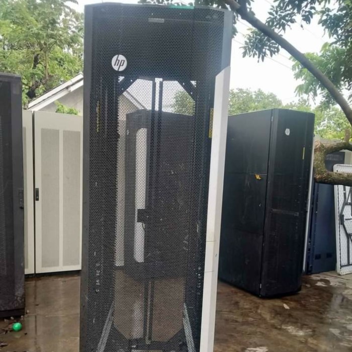 HP Close rack server 42u 1 front door 2 back door with trolley perforated door Rak server bekas