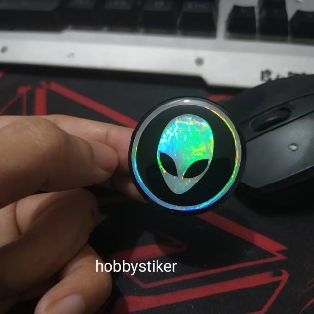 Stiker alienware emblem timbul untuk laptop pc komputer