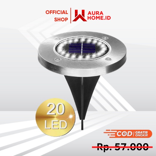 Lampu Tanam Taman Solar Power Waterproof 20 LED / Lampu Outdoor Solar Panel Tenaga Surya Matahari Ta