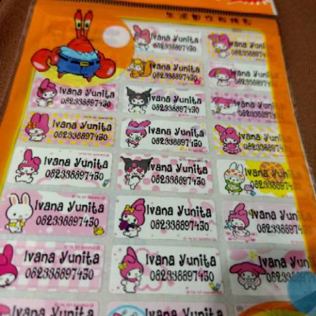 

Label Nama My Melody Ukuran M