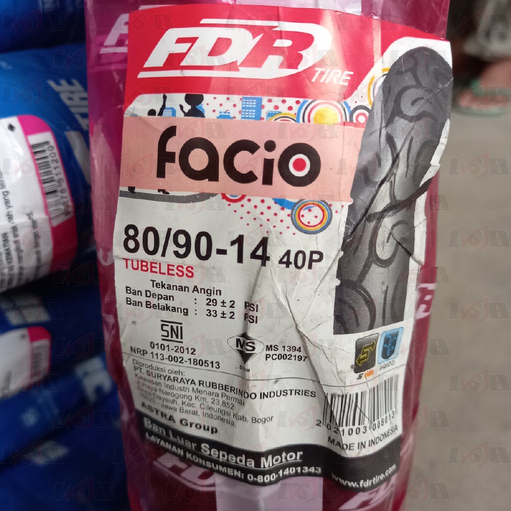 FDR 80/90-14 Facio Ban Motor Matik Tubeless