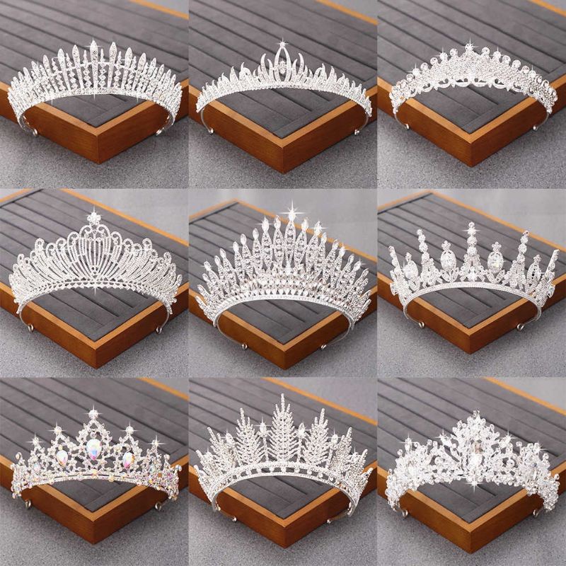 Mahkota Wedding Permata / Mahkota Wedding Kristal / Mahkota Wedding Tiara/Mahkota Bridal Mutiara Termurah