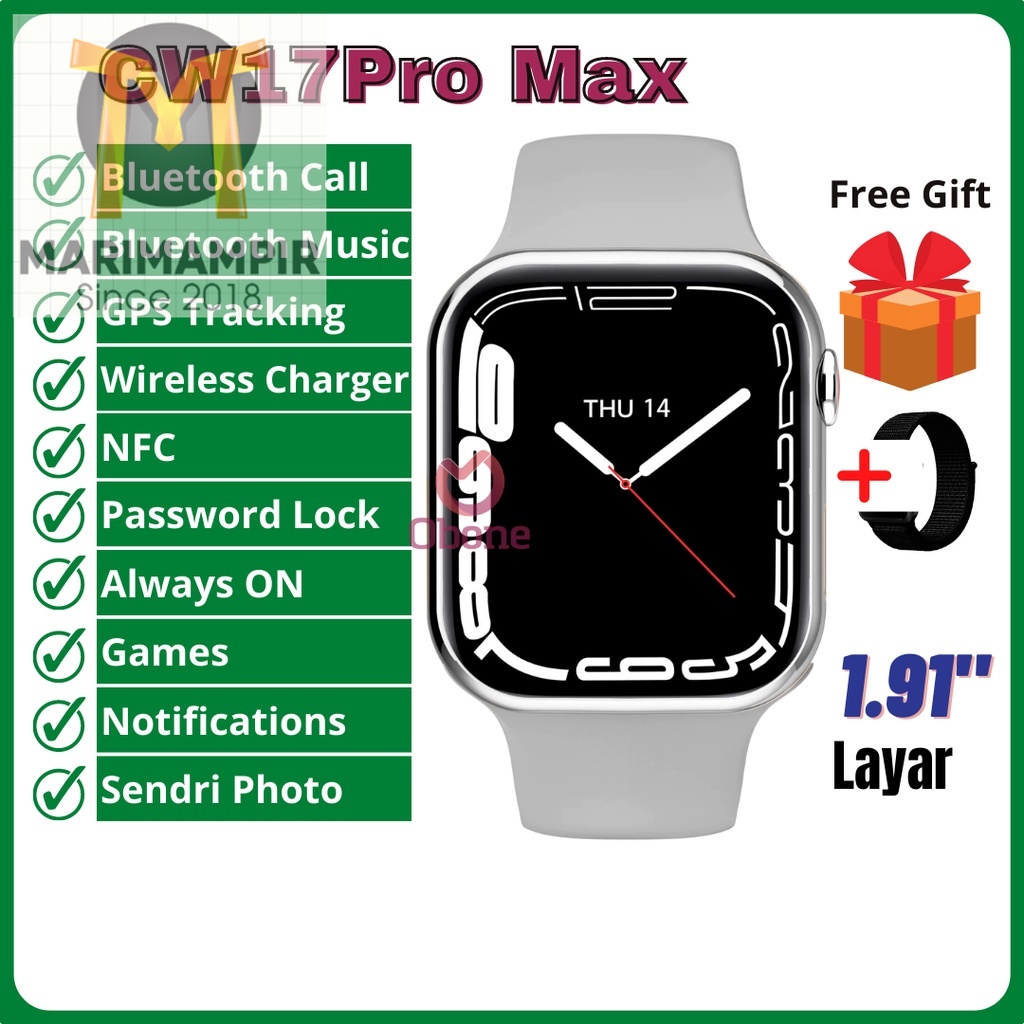 Marimampir Best Seller COD Obone Smartwatch series 7 Layar Sentuh 1.91" full layer jamtangan t500 pl