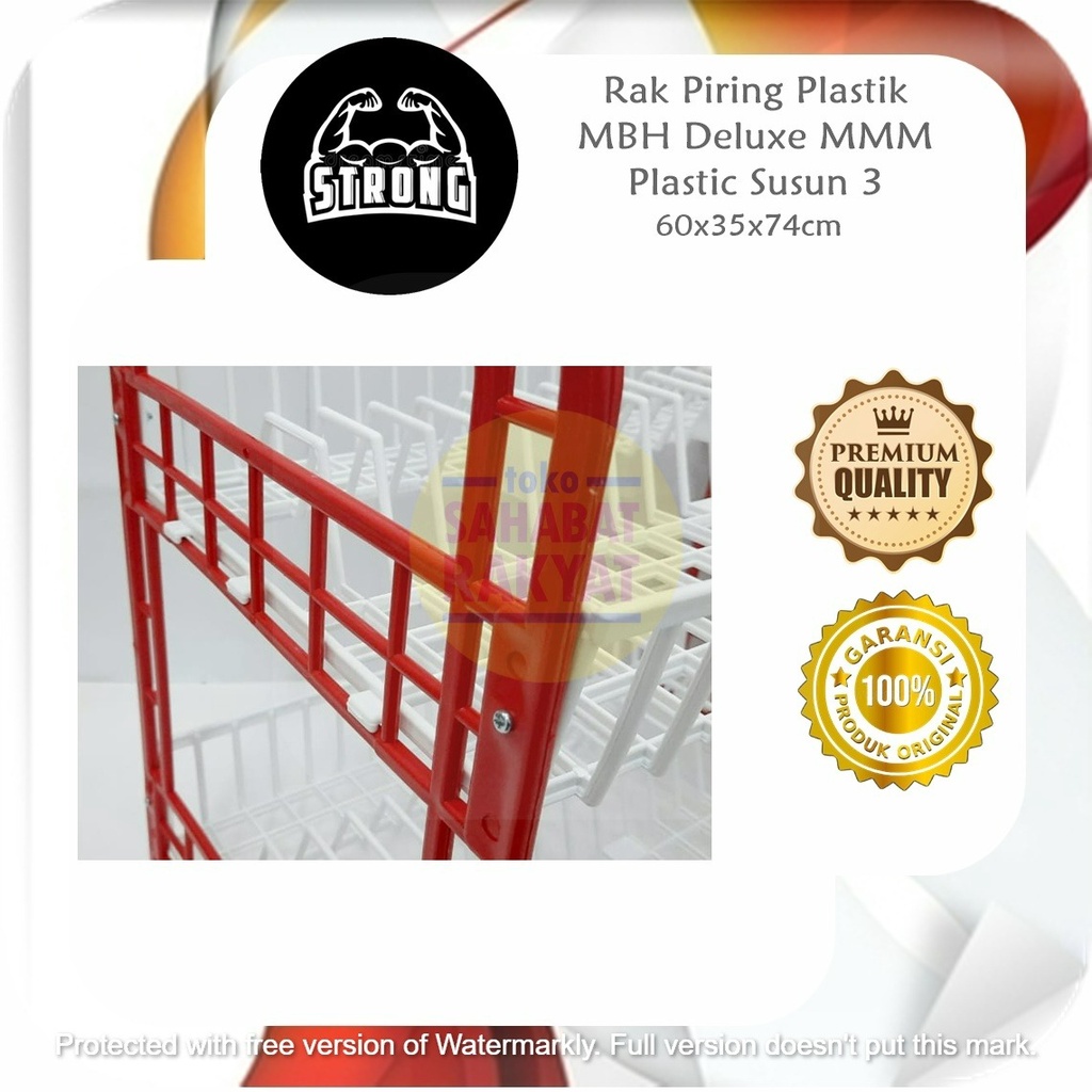 Rak Piring Plastik MBH Deluxe MMM Plastik Susun 3